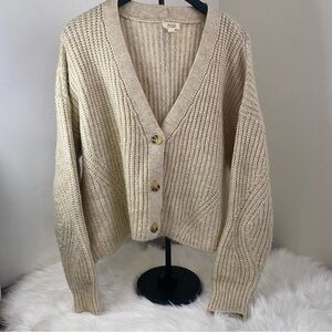 a.n.a Cream Knit Cardigan Sweater